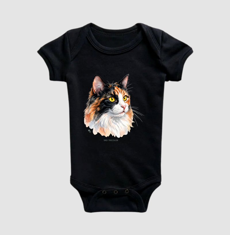 Gatos - SRD Tricolor - Body Infantil - Imagem 4