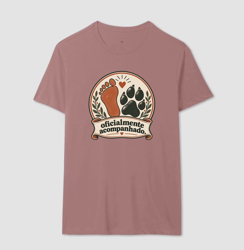 Camiseta Cachorro Minimalista "oficialmente acompanhado" | Pelo & Pano - Imagem 16