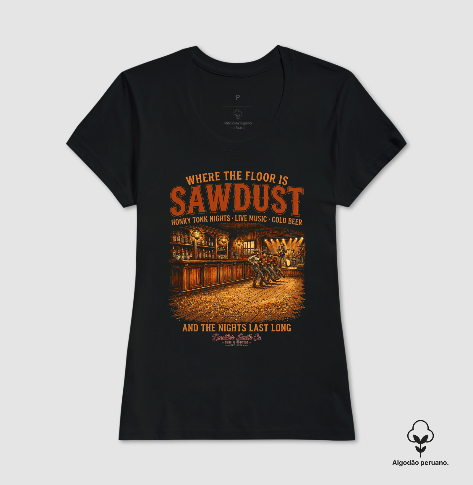 Baby Look  Country Feminina Sawdust Honky Tonk Nights - Imagem 2