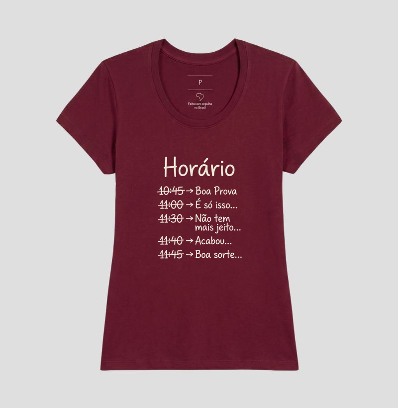 Camiseta Unissex Algodão Horário da Prova - Imagem 19