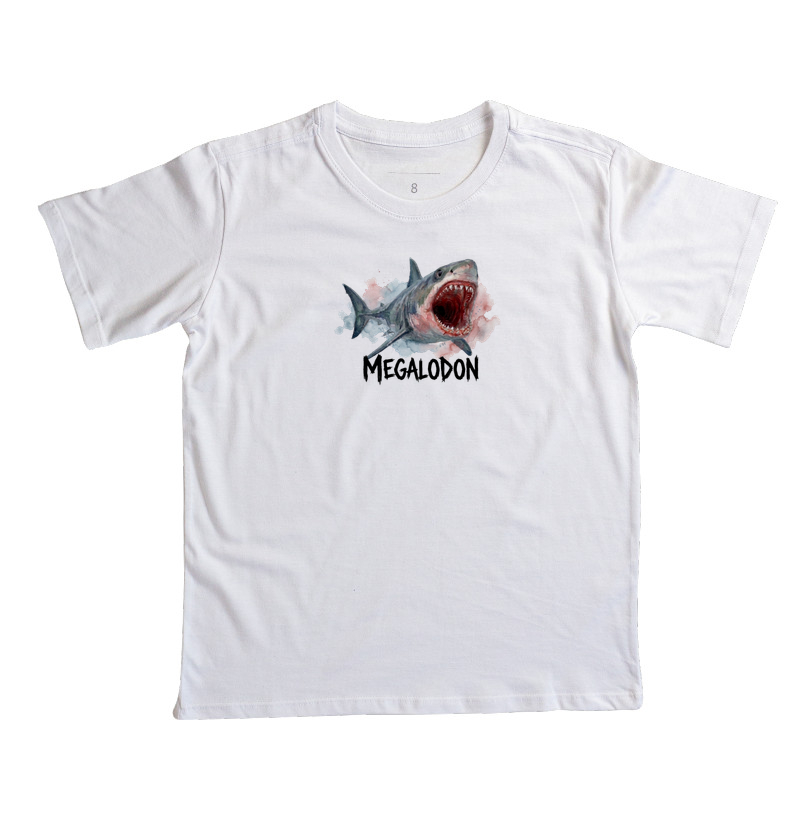  Camiseta Tubarão Megalodon Ataque Algodão Premium Dinoloco  - Imagem 2