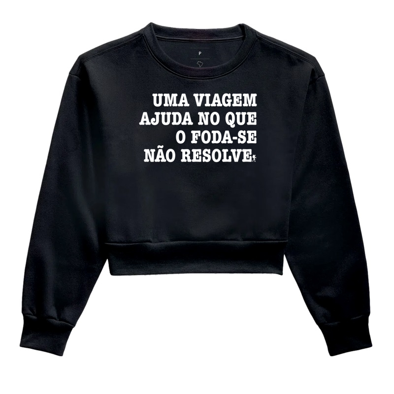 Camiseta Uma Viagem Ajuda no que o Foda-se Nao Resolve | Humor Viagem Bold | Colecao Viciados em Viagem - Imagem 2