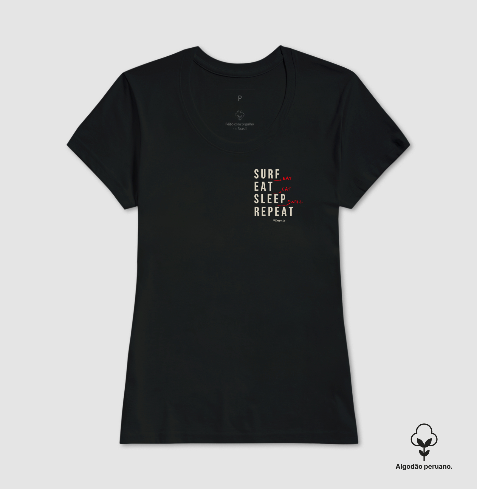 Camiseta Surf (Eat). Eat. Sleep. Repeat. - Algodão Peruano - Imagem 2