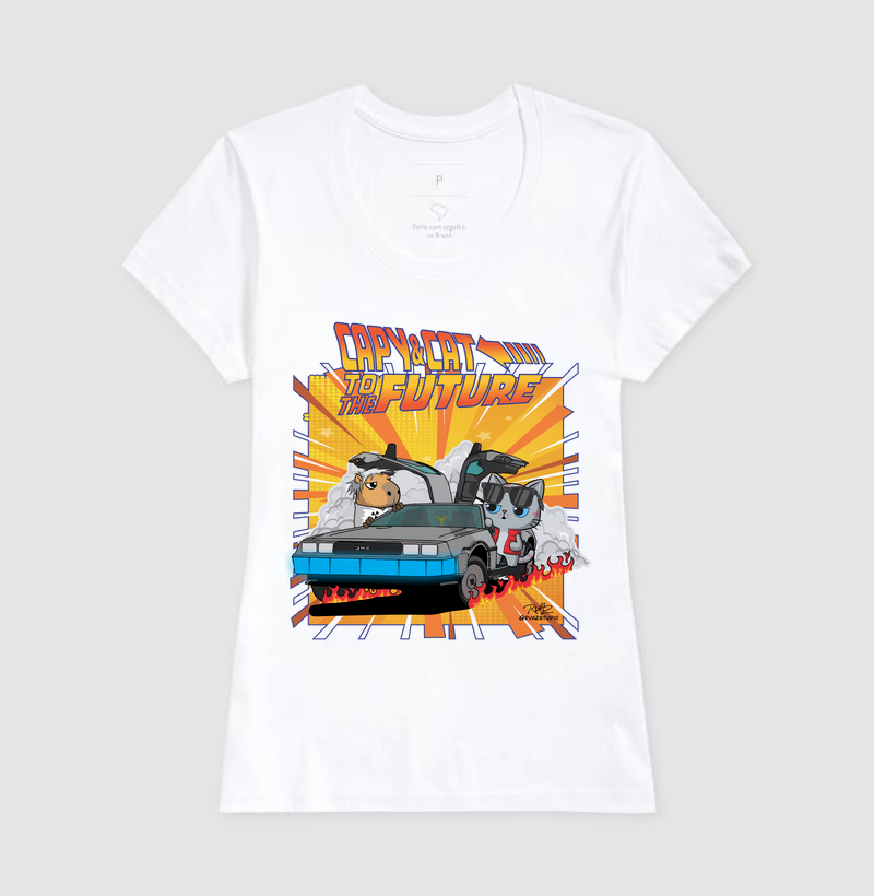 Camiseta Capy & Cat to the Future - Imagem 5