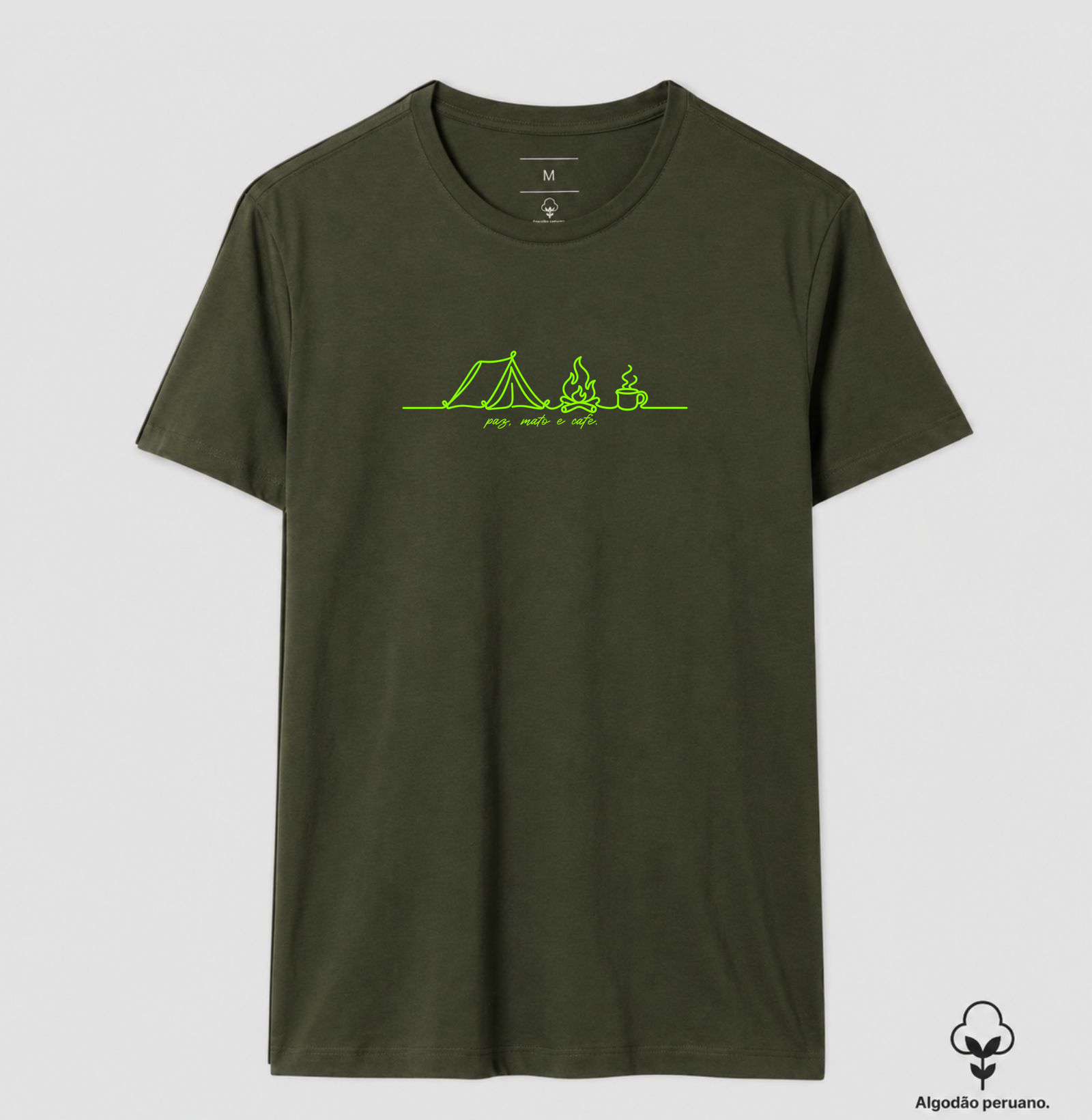 Camiseta Algodão Peruano Paz, Mato e Café – Camping e Natureza - Imagem 3