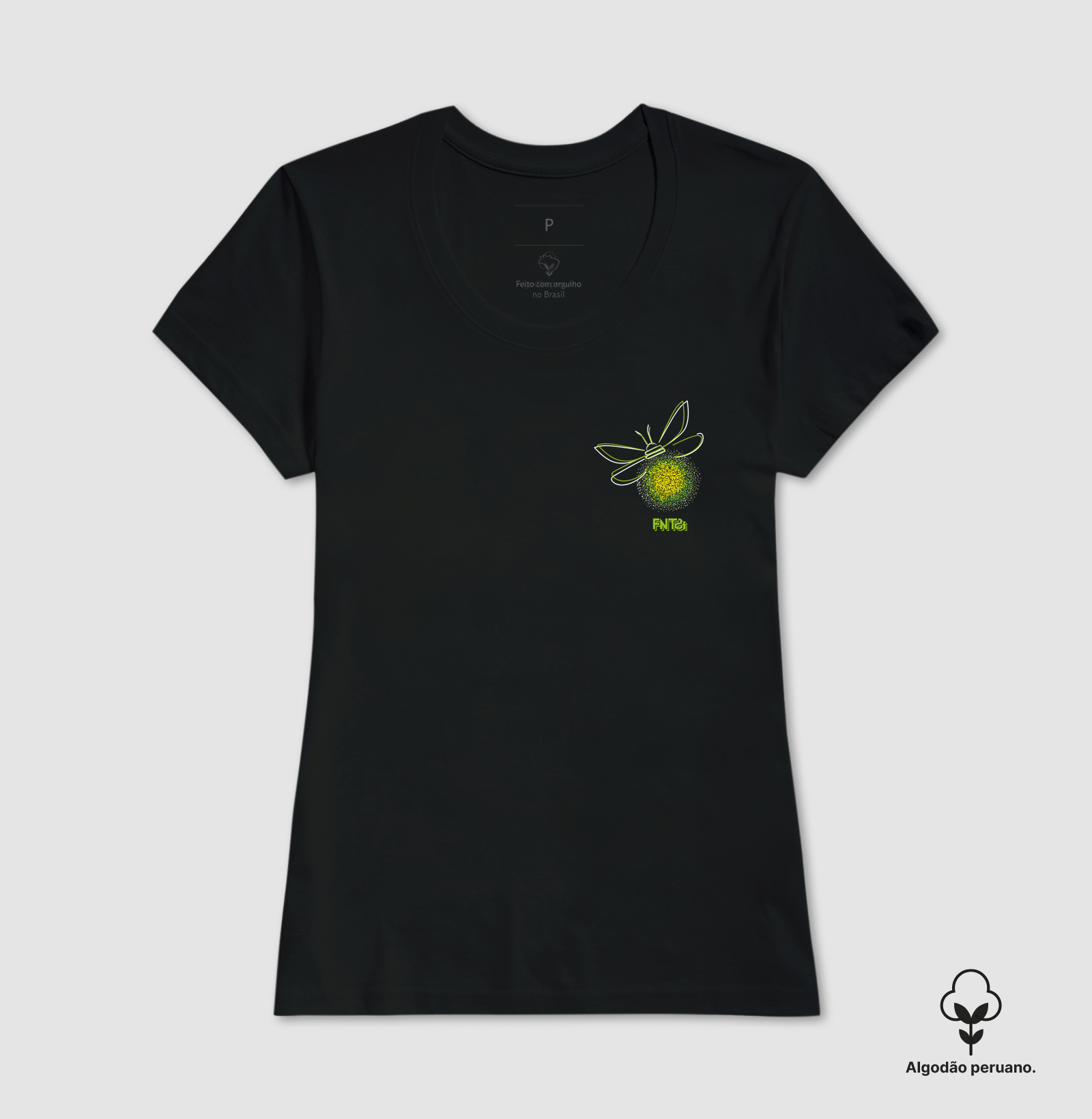 T-SHIRT "SONHO" / MINI VAGALUME (ALGODÃO PERUANO - LADO ESQUERDO)