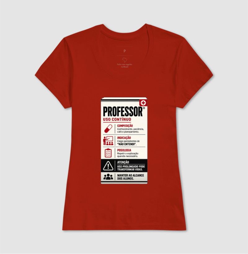 Camiseta Masculina Algodão Bula Professor Uso Contínuo - Imagem 13