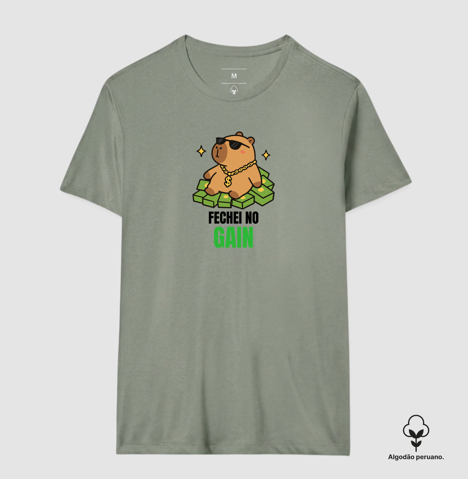 Camiseta Algodão Peruano Trader Fechei no Gain - Imagem 8