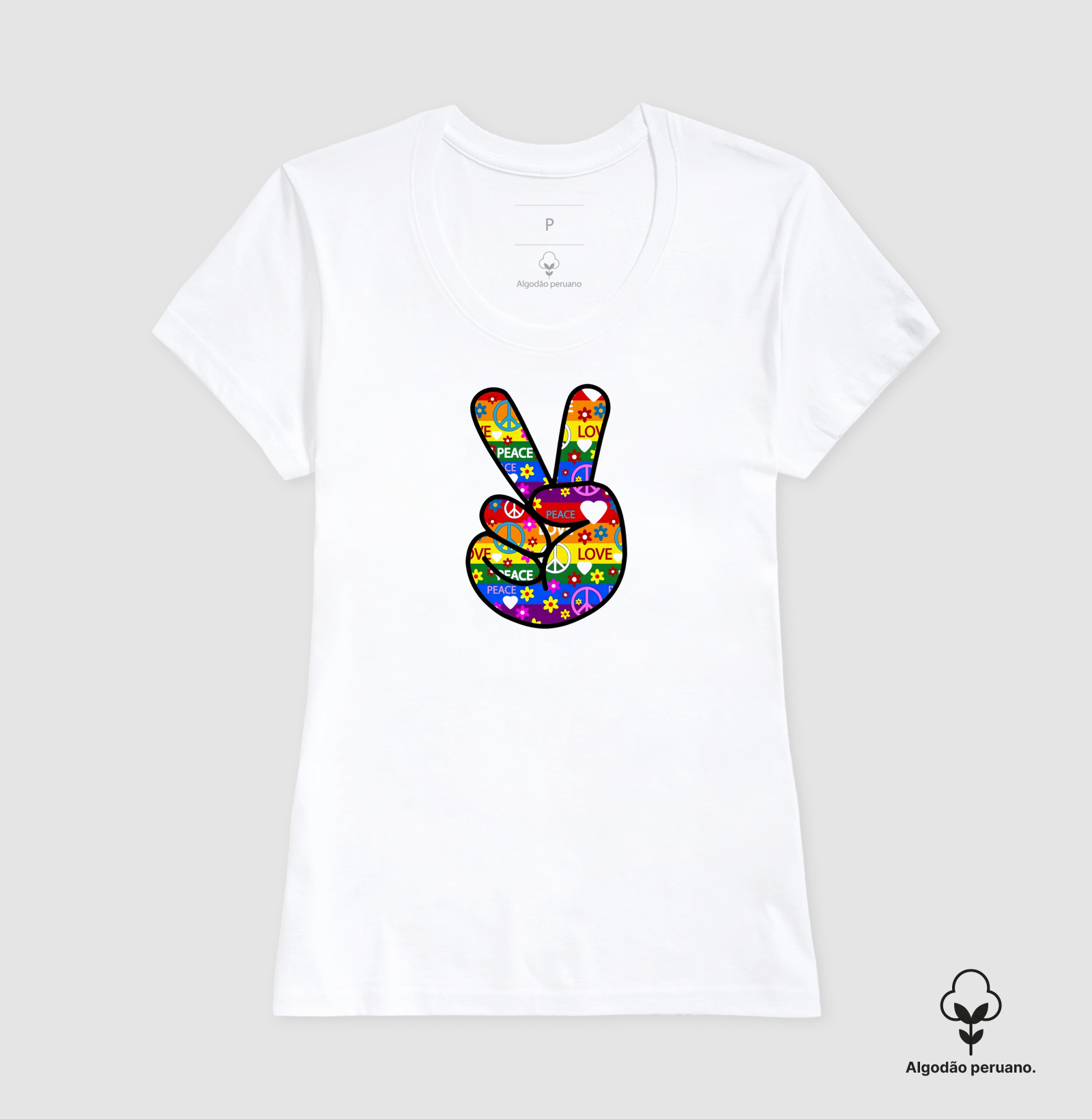 Camiseta Paz e Amor Retro - Imagem 9