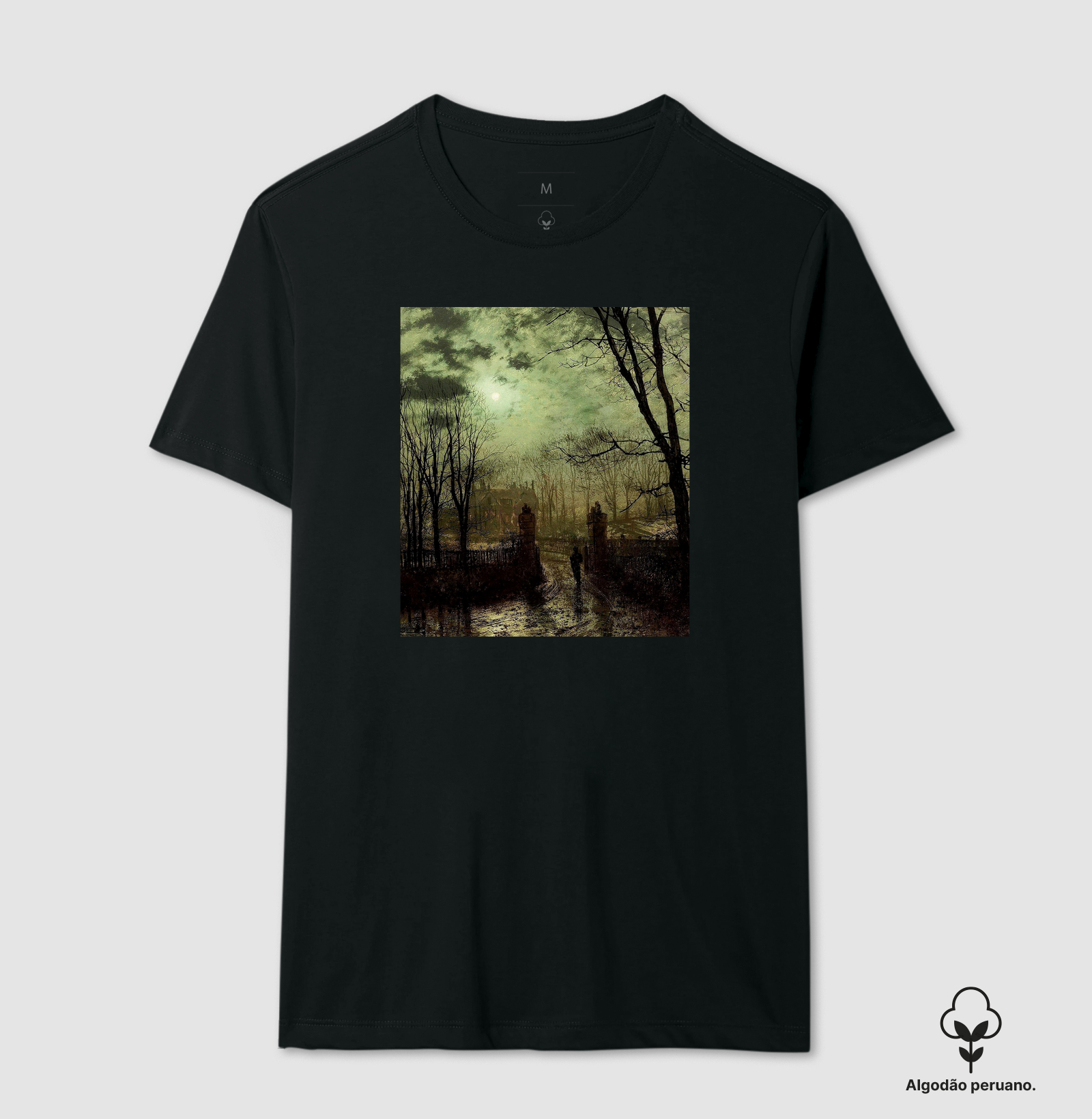 Camiseta Algodão Peruano Tanguis - Coleção Vestindo Arte Obra At the Park Gate Grimshaw  - Imagem 3
