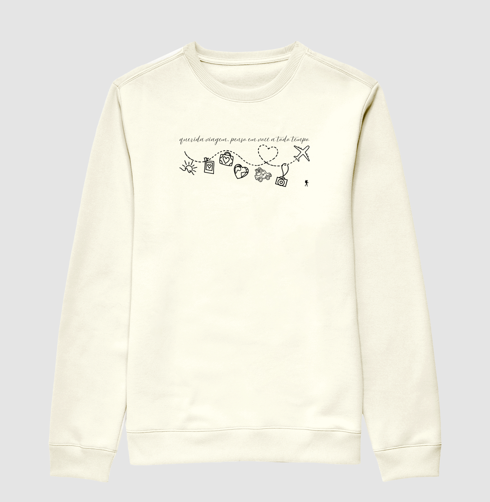 Camiseta Querida Viagem Penso em Voce a Todo Tempo | Caligrafia Minimalista Viagem | Colecao Viciados em Viagem - Imagem 2