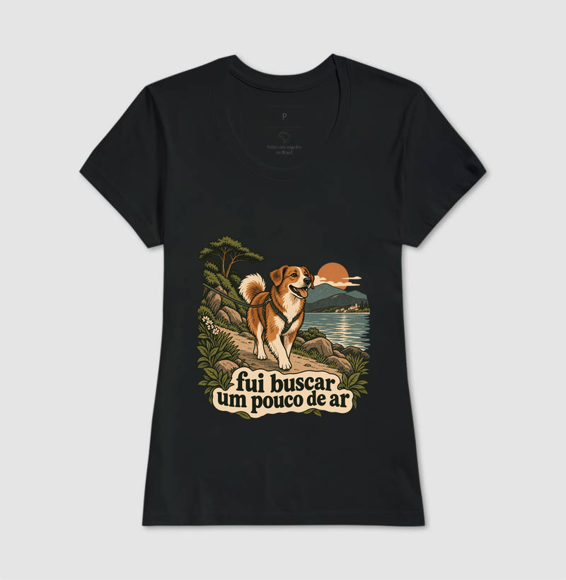 Camiseta Cachorro Natureza "fui buscar um pouco de ar" | Pelo & Pano - Imagem 3