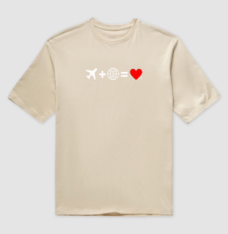 Camiseta Aviao Mais Mundo Igual Amor | Equacao Viagem Minimalista | Colecao Viciados em Viagem - Imagem 3