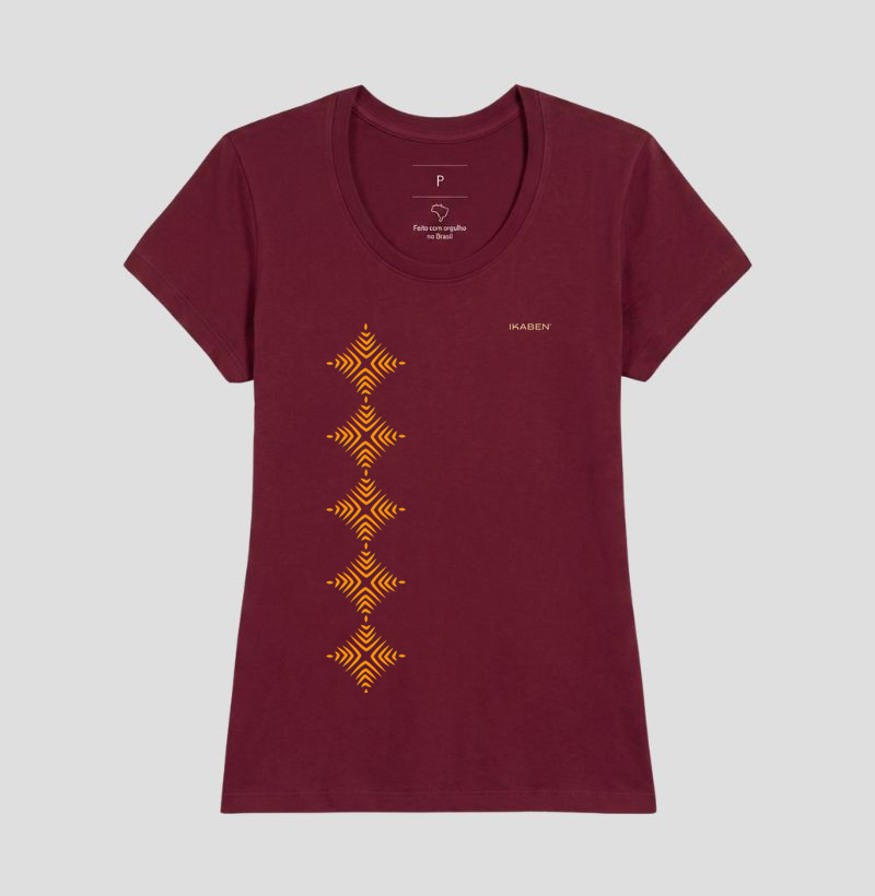 T-shirt Indígena- Grafismo Tsamata Piruara – A Escama que Guarda o Movimento do Rio - Imagem 13