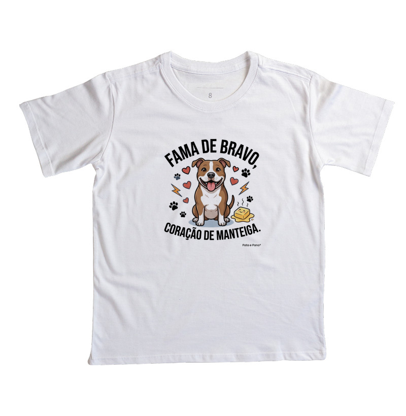 CAMISETA INFANTIL PITBULL FAMA DE BRAVO - Imagem 5