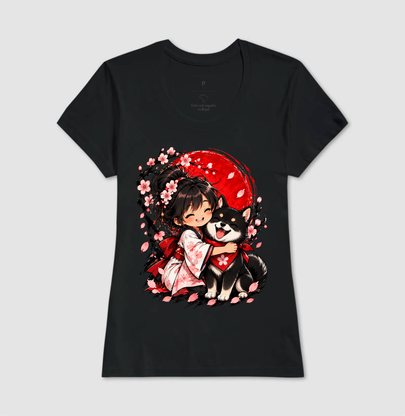 Sakura & Shiba — Amizade que Floresce (Preto) - Imagem 3