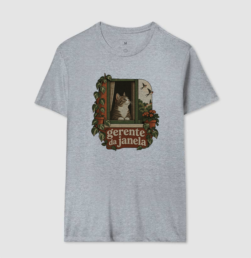 Camiseta Gato Janela "gerente da janela" | Pelo & Pano - Imagem 8