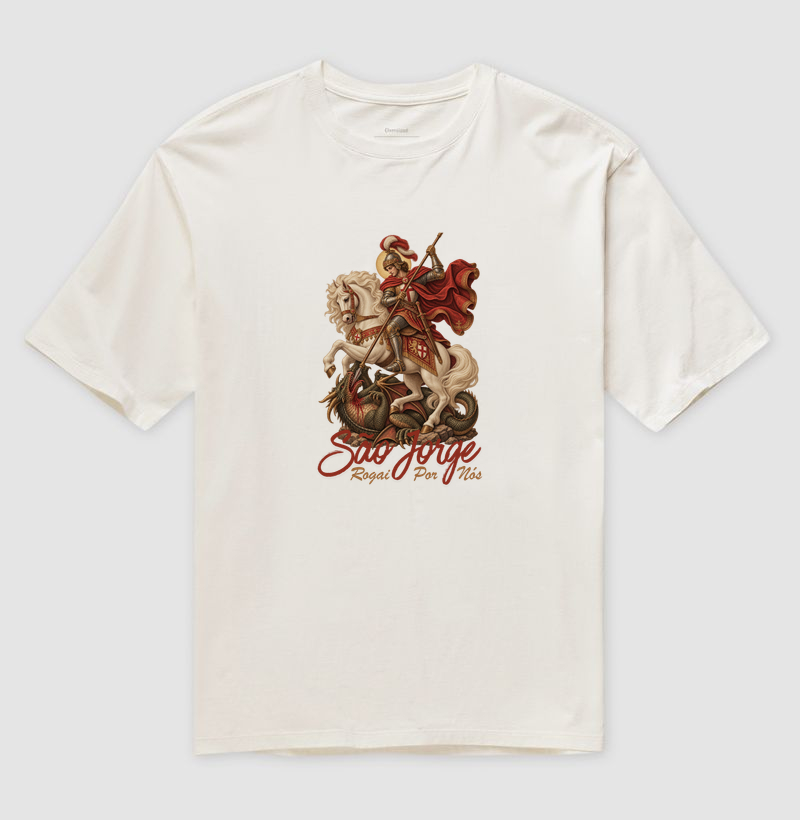 Camiseta Oversized São Jorge Rogai Por Nós - Imagem 4