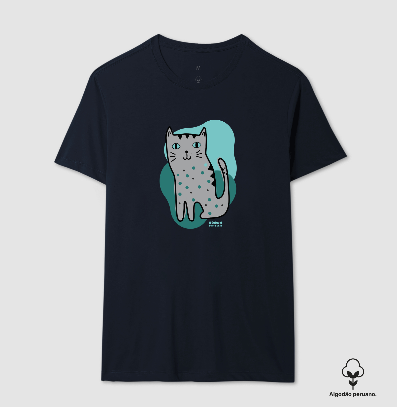 Desenho de gato cinza com fundo verde - Imagem 7