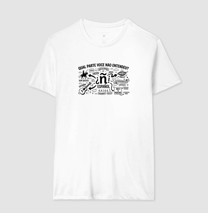 Camiseta Unissex Algodão Qual Parte Você Não Entendeu - Espanhol  - Imagem 4