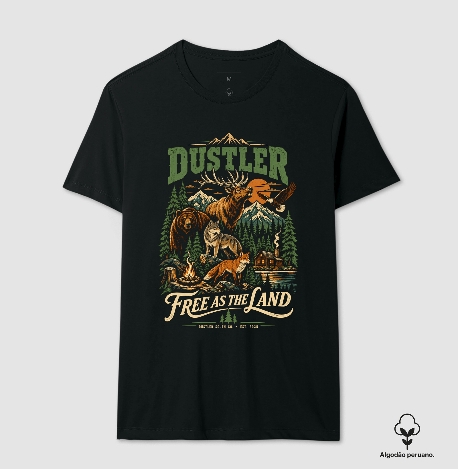 Camiseta Country Masculina Free As The Land Dustler South Co. - Imagem 3