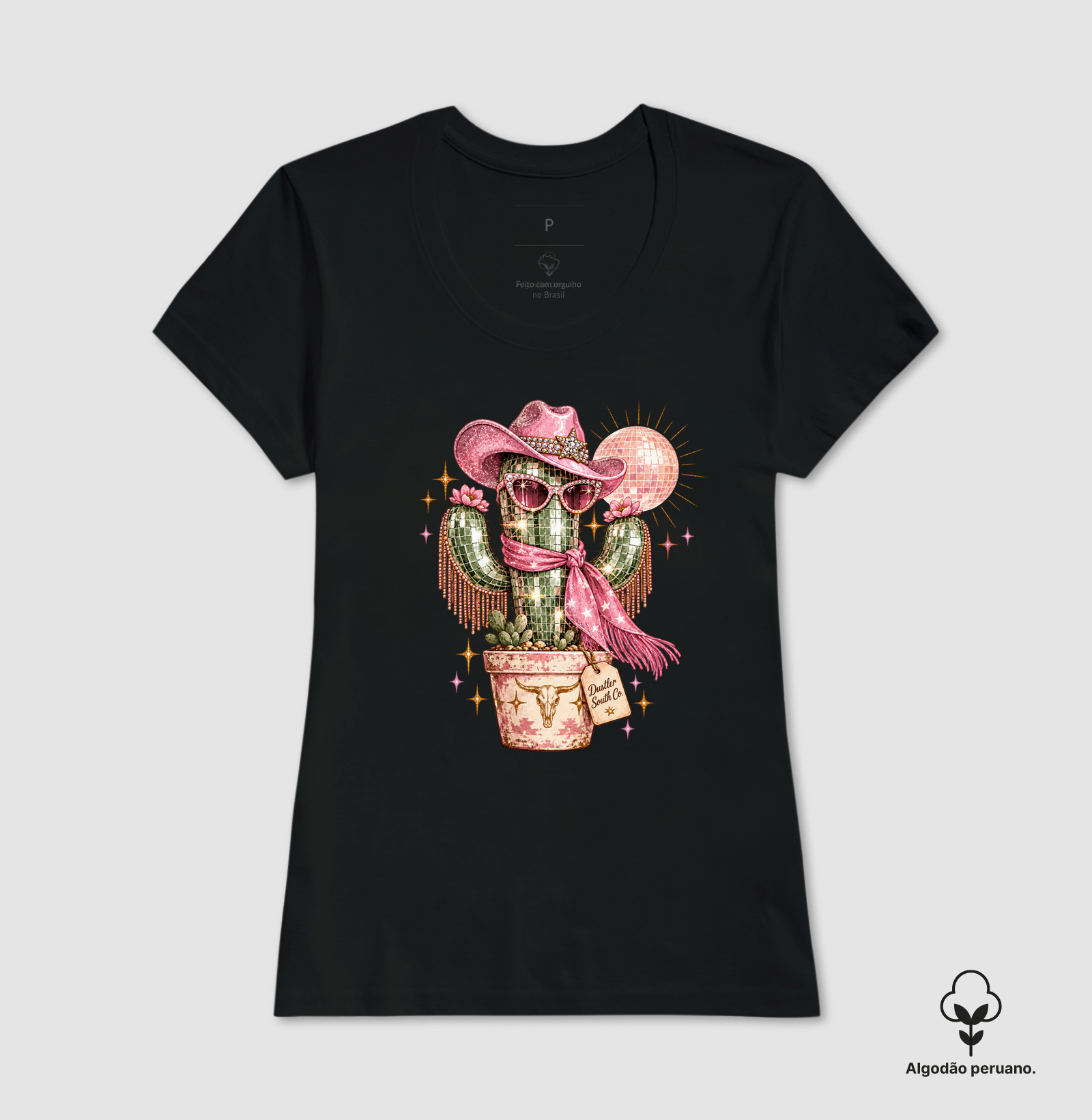 Baby Look Country Feminina Cowgirl Cactus Dustler South Co. Algodão Premium - Imagem 4