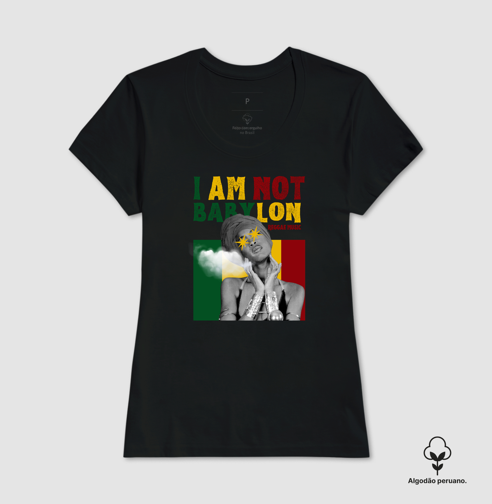 Camiseta Oversized  I Am Not Babylon!  Coleção Reggae. Unissex. Algodão Premium. - Imagem 6