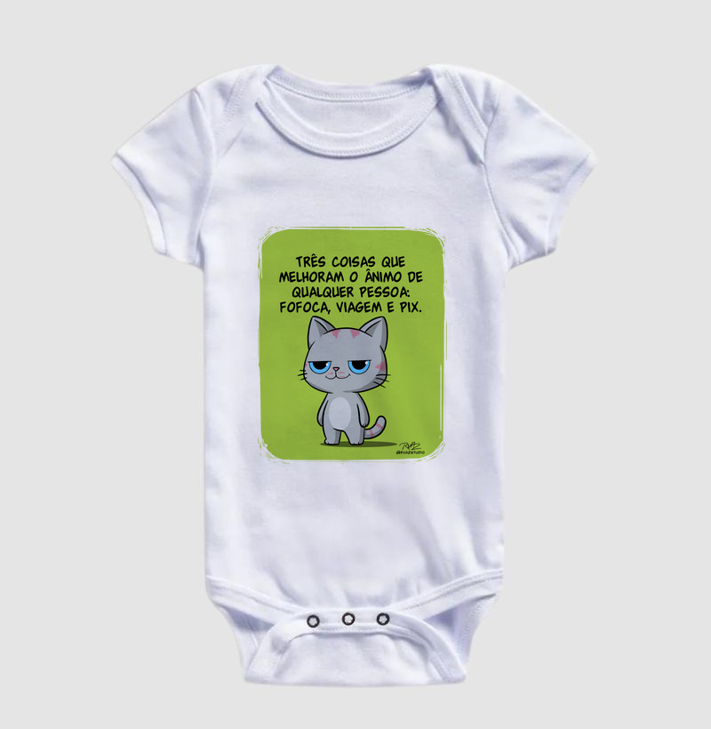 Camiseta Gato Sincero Fofoca Viagem e Pix - Imagem 3
