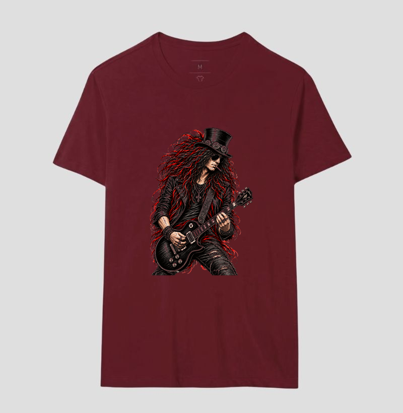 Camiseta Rock Guitarrista Vintage – Estampa Line Art Rebelde - Imagem 18