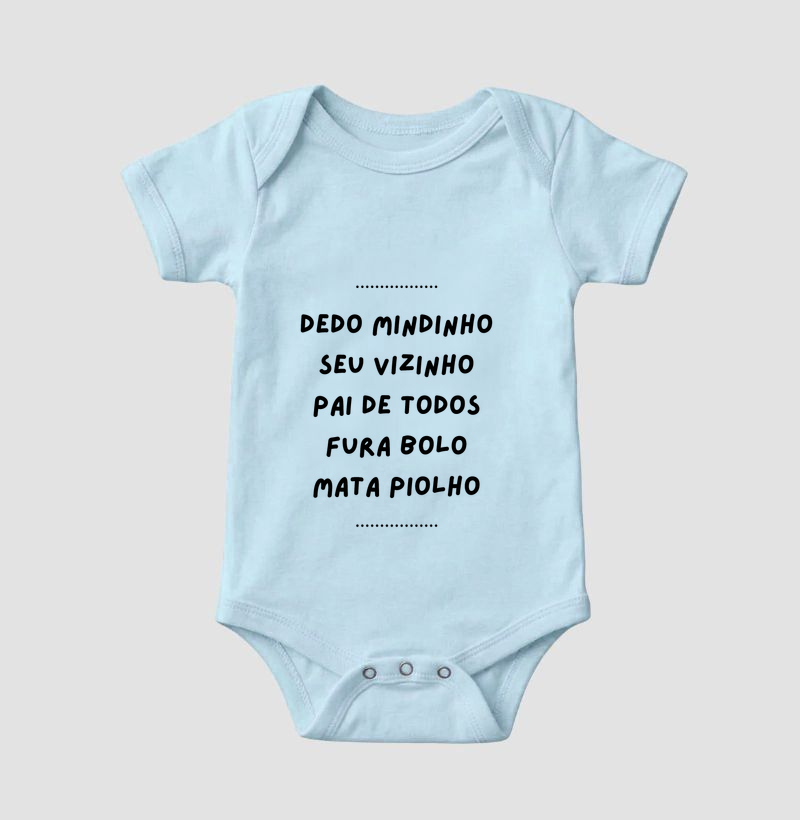 Body Infantil Dedo Mindinho - Letra Pretas - Body Infantil