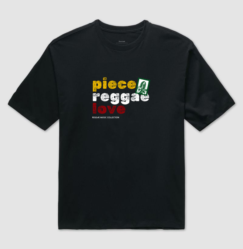 Camiseta Oversized Piece. Reggae. Love. Coleção Reggae. Unissex . Algodão Premium. - Imagem 6