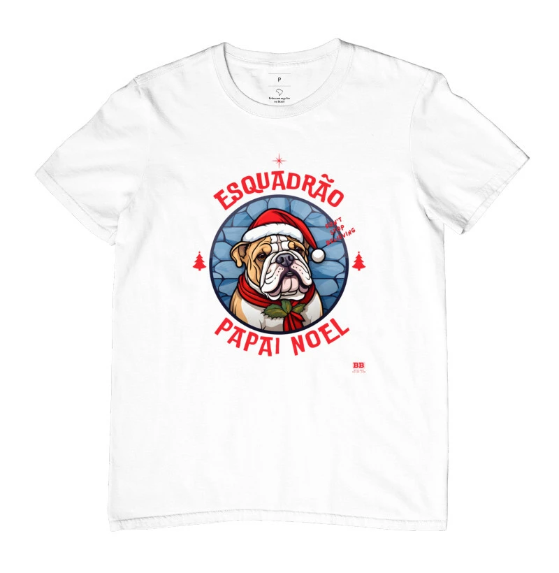 Camiseta Bulldog Ingles "Esquadrão Papai Noel" - Imagem 4
