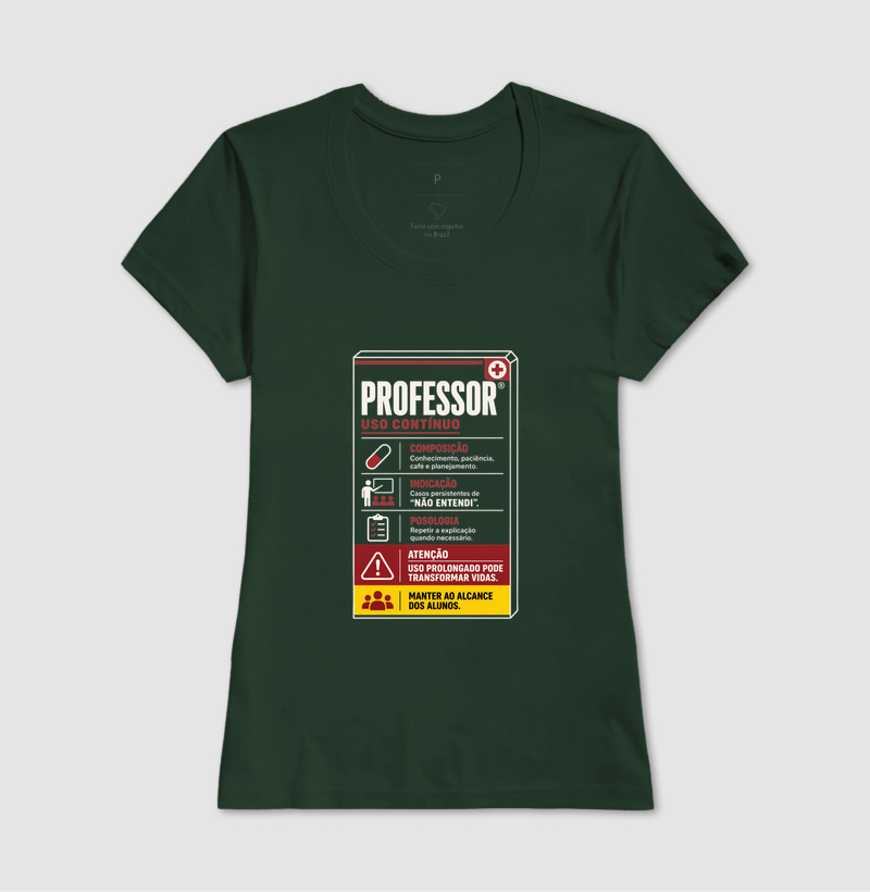 Camiseta Masculina Algodão Bula Professor Uso Contínuo - Imagem 15