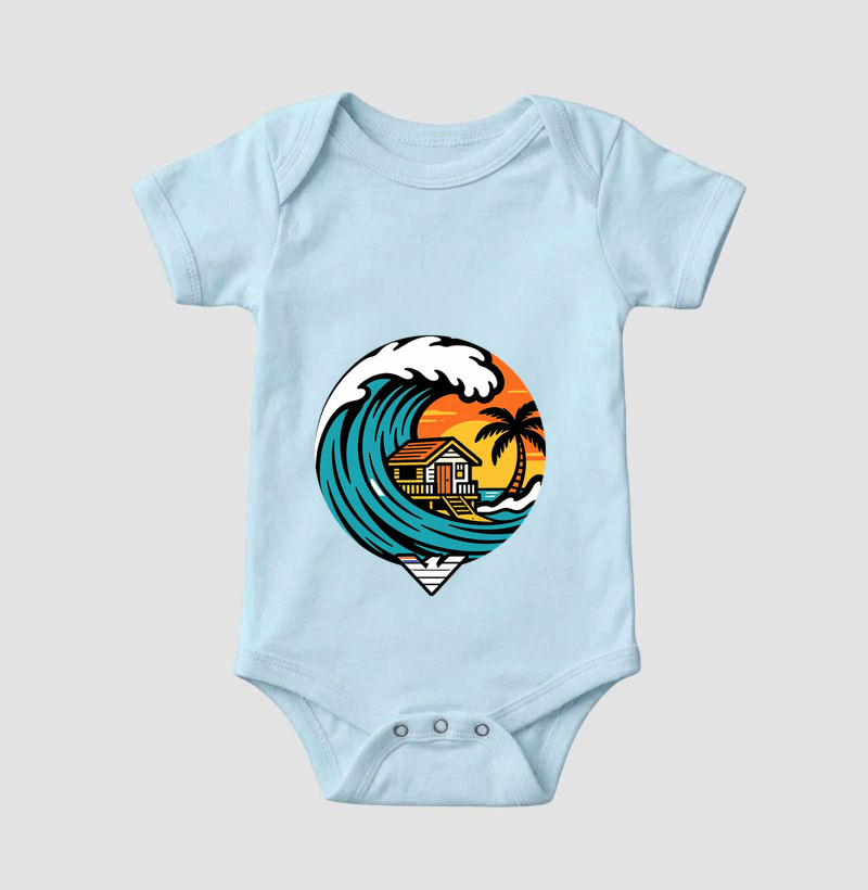 Paraíso no mar - estampa exclusiva.  Sente a brisa, ouça o som das ondas e leve a vibe do paraíso pra onde você for! Mais que uma camiseta - é levar o paraíso com você todo dia. - Imagem 4