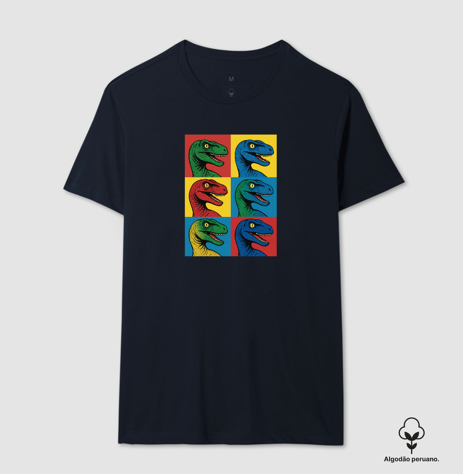 Camiseta Algodão Peruano Dino Pop Velociraptor - Imagem 7