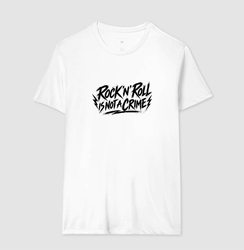 Camiseta Rock ’N’ Roll Is Not a Crime – Estampa Rock Vintage - Imagem 4