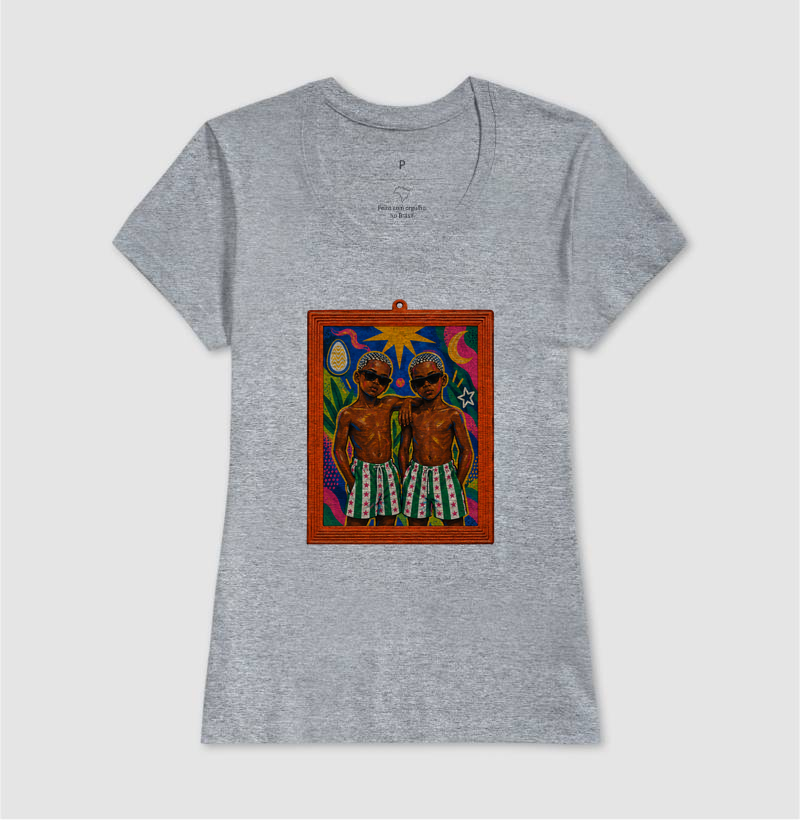 Camiseta São Cosme e Damião Moldura Espelho - Imagem 9