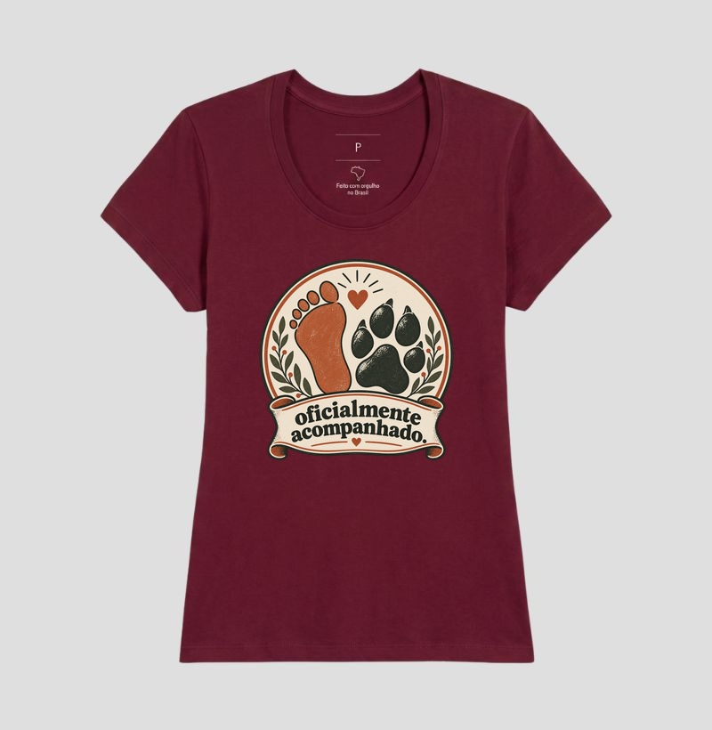 Camiseta Cachorro Minimalista "oficialmente acompanhado" | Pelo & Pano - Imagem 19