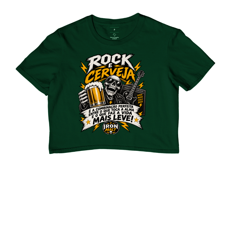 Cropped Rock e Cerveja – Estampa Rock and Roll, Música e Cerveja - Imagem 5