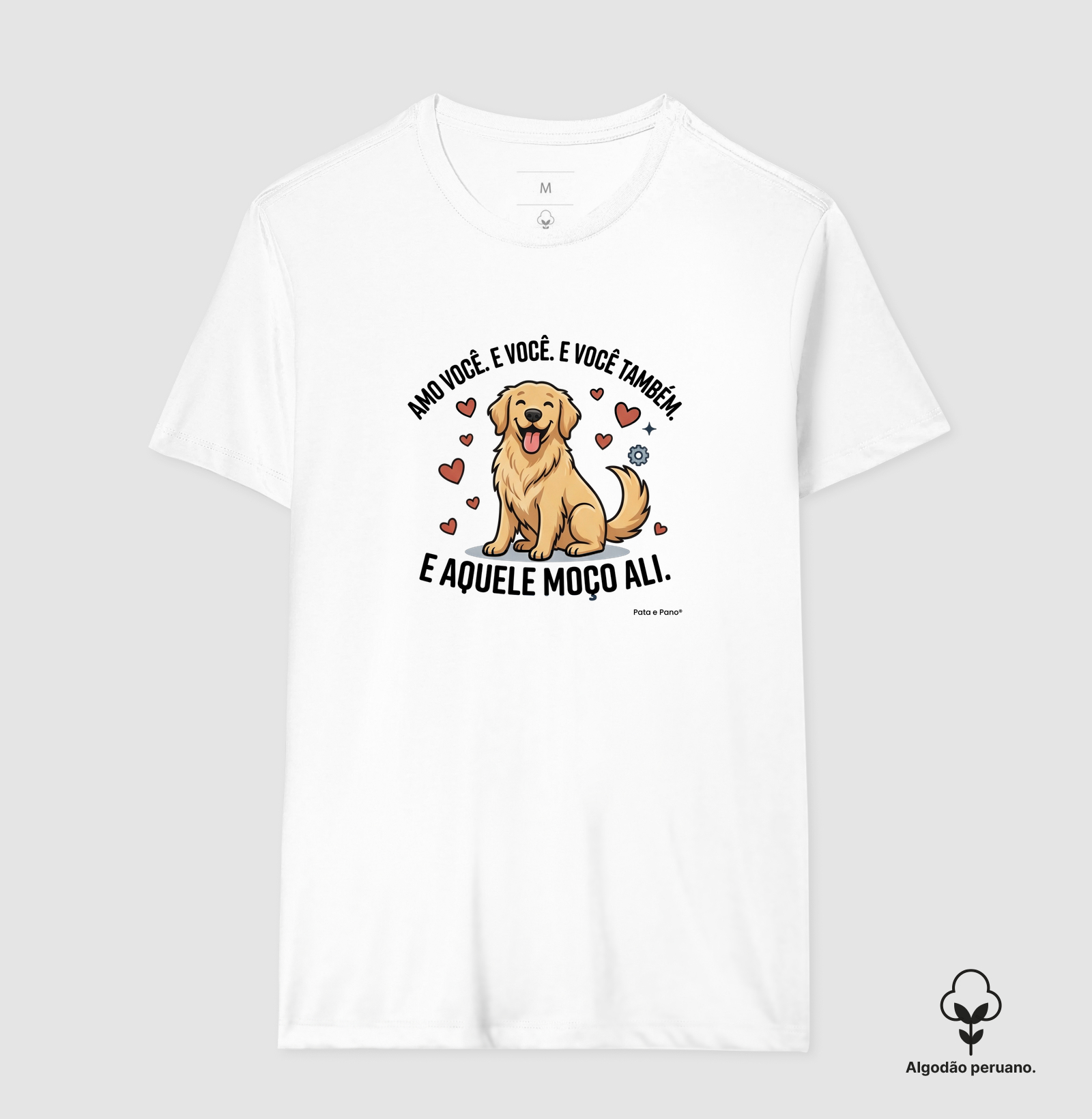 CAMISETA ALGODÃO PERUANO GOLDEN RETRIEVER AMO - Imagem 5