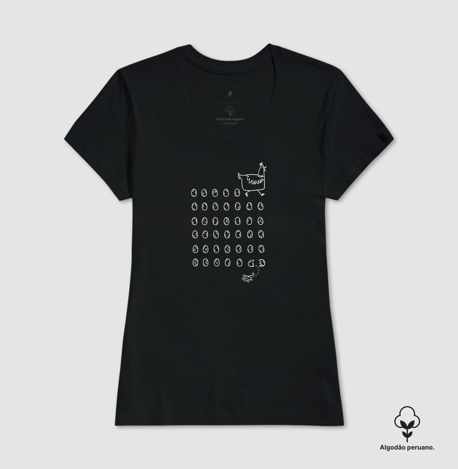 Camiseta Algodão Peruano Chicken Alien - Imagem 6