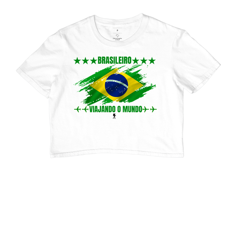 Camiseta Brasileiro Viajando o Mundo | Bandeira do Brasil Viagem | Colecao Viciados em Viagem | Excursionista - Imagem 3