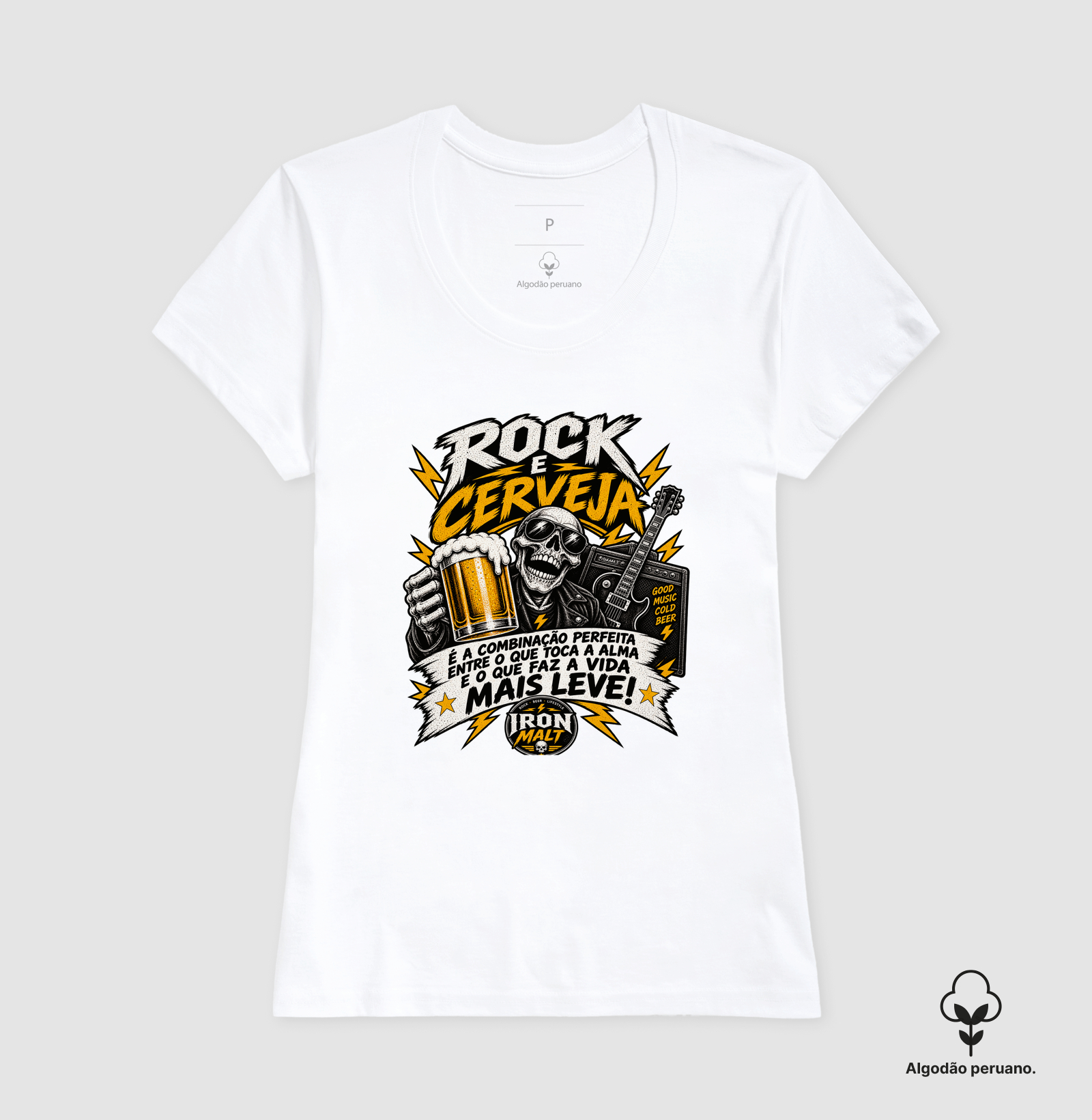 Camiseta Rock e Cerveja – Estampa Rock and Roll, Música e Cerveja - Imagem 5