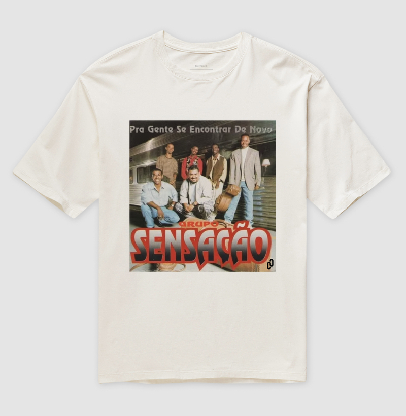 670 - CAMISETA OVERSIZED GRUPO SENSAÇÃO LP PRA GENTE SE ENCONTRAR DE NOVO. - Imagem 4