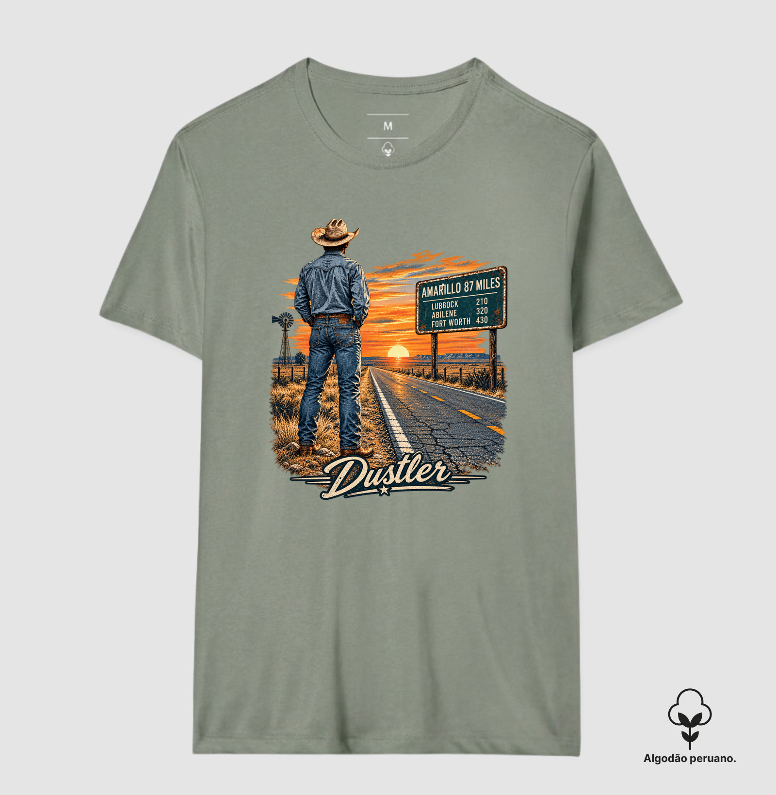 Camiseta Country Masculina Amarillo Road Dustler South Co. Algodão Peruano Premium - Imagem 3