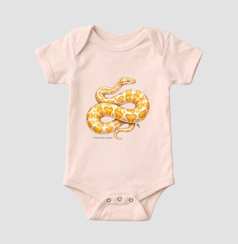Répteis - Píton-bola albina - Body Infantil - Imagem 7