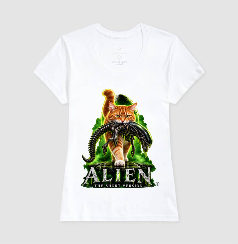 Camiseta Alien – The Short Version Gatos (laranjinha) - Imagem 5