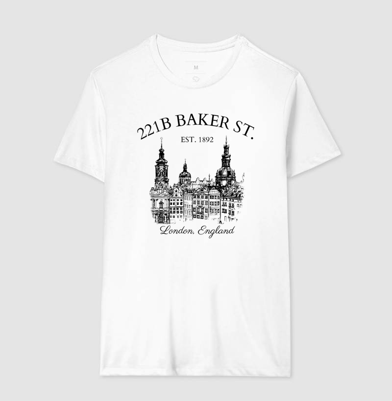 Camiseta Sherlock Holmes 221B Baker Street – Literatura Inglesa  - Imagem 2