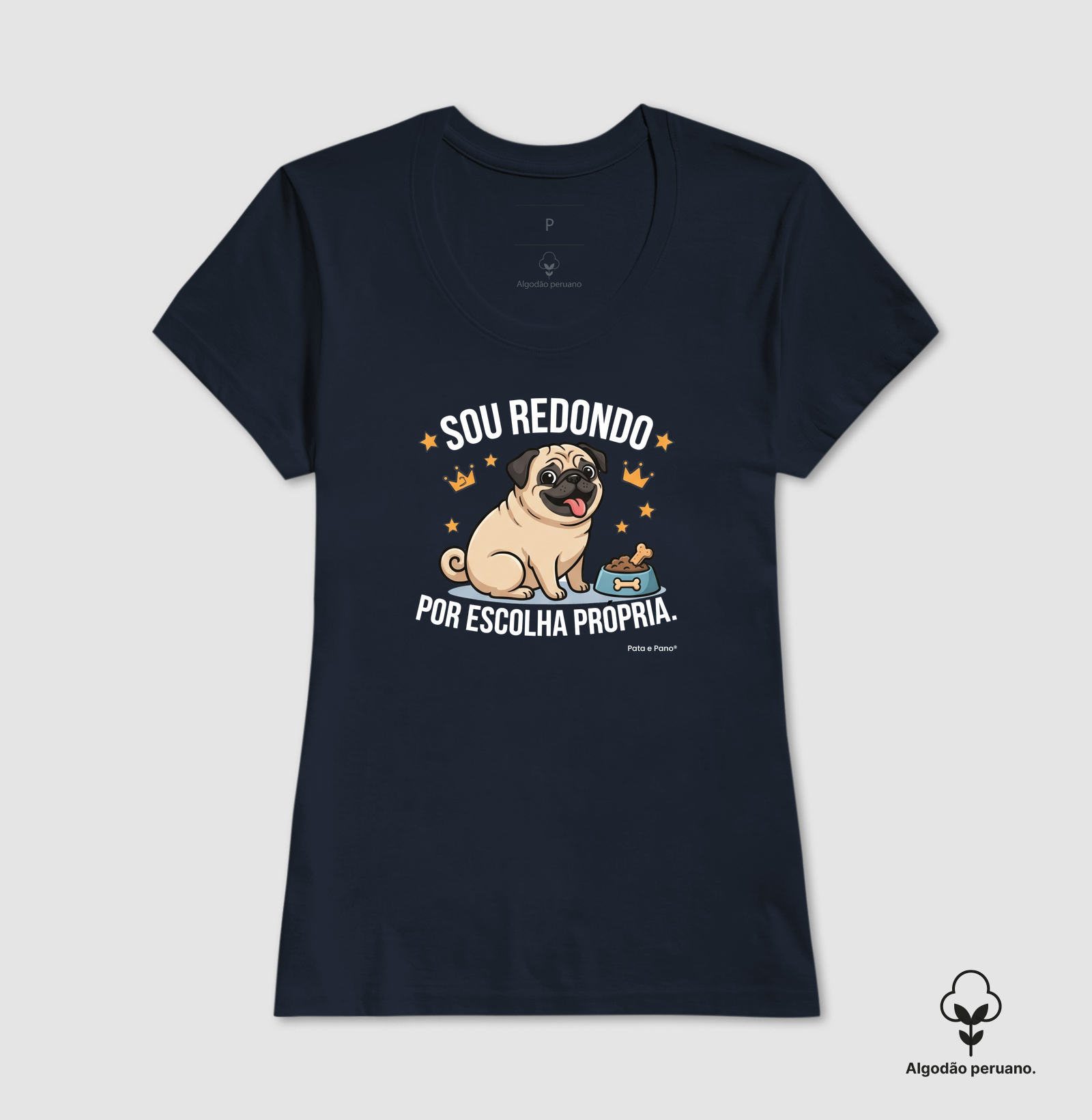 CAMISETA ALGODÃO PERUANO PUG REDONDO - Imagem 4