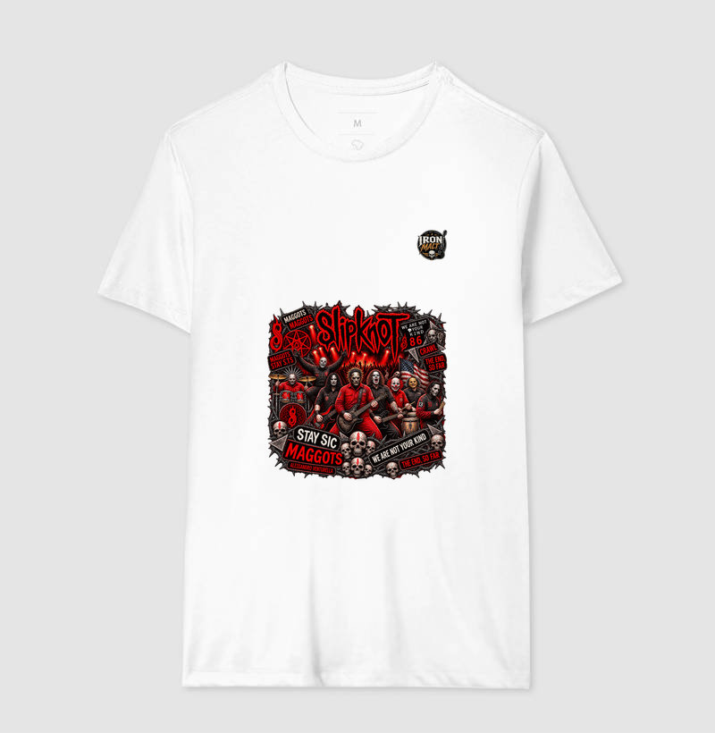 Camiseta Nu Metal Rock com Estampa Slipknot, Skull e Visual Dark - Imagem 4